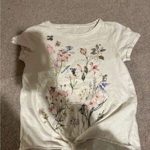 Floral Print Cream Top